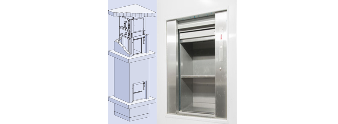 Small goods lift installation